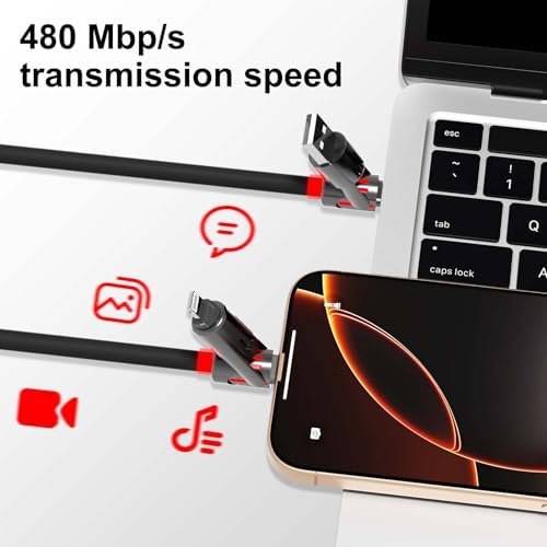 Ultimate 4-in-1 USB C Cable – 6 ft Multi-Device Charging Solution with 240 W Fast Charging, USB A/C to C & Lightning Compatibility, LED Indicator for Easy Use with i Phone 16/15/14 Pro, Mac Book, i Pad & Samsung Galaxy S25/S24 – Enhance Your Charging Experience with Durable Design and Optimal Flexibility