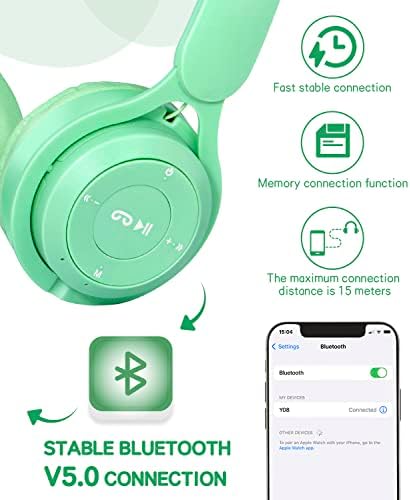 Kids Wireless Bluetooth Headphones – Comfortable Over-Ear Design with Built-In Mic for School & Travel – Superior Sound Quality, Foldable & Lightweight for Easy Storage – Perfect for Tablets & Smartphones – Ideal for Home and Learning Environments