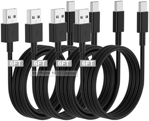 Car Carplay Cable for iPhone 16 15 Pro/Pro Max/Plus,3/3/6/6FT USB A to USB C Fast Charging Cord for iPhone 16 15 Charger,USBC Car Charger for Apple 16 15/iPad Pro-Dark Blue – Enhanced Compatibility and Speed