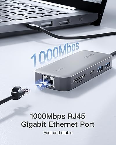 Inateck 10-in-1 USB C Docking Station – Ultimate 4 K 60 Hz HDMI Hub with RJ45 Ethernet and 100 W Power Delivery for Seamless Device Connectivity on Windows, Mac, and Linux – Optimize Your Workspace and Boost Productivity