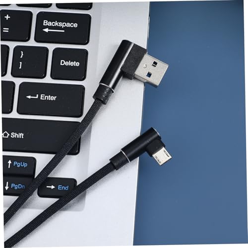 90-Degree USB Micro Cable – 1 m Nylon Braided Right Angle Charger for Universal Phones – Fast 2.4 A Data Transmission – Durable & Tangle-Free Connectivity Solution for Enhanced Performance