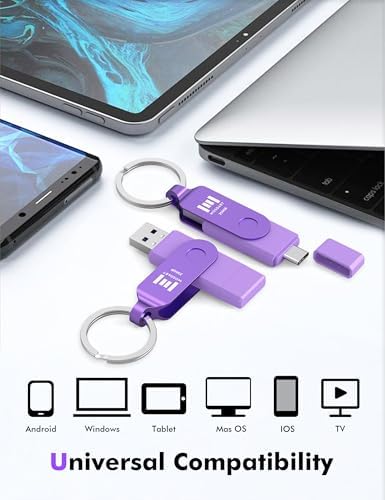 MOSDART 256 GB USB 3.1 Dual Flash Drive – Lightning-Fast Data Transfer for i Phone 15/16, Android, i Pad & Mac Book – Versatile USB-C & A Compatibility – Portable Keychain Design with LED Status Indicator