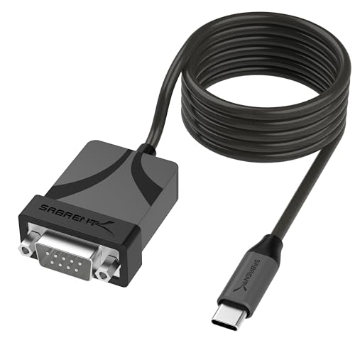 SABRENT USB-C to DB9 Serial RS-232 Adapter Cable (3 FT) – High-Speed Prolific PL2303 Chipset for Seamless POS, Modem, GPS, and Industrial Device Connectivity – Versatile USB 2.0 Solution for Legacy Device Integration with 1 bps to 12 Mbps Baud Rate – Durable, Portable, and Easy to Use