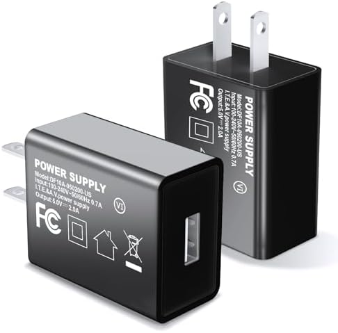UL Certified 5 V 2 A Fast Charging USB Wall Charger – Compact Travel Adapter 2-Pack for i Phone Models 13-16, XR/XS, Plus, Pro Max & Watch Series 7/8 – Reliable & Portable Power Solution for On-the-Go Charging