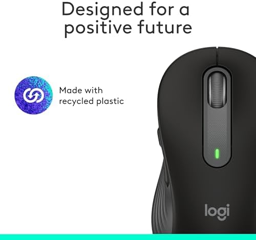 Logitech Signature M650 L Wireless Mouse for Large Hands – Ergonomic Comfort, 2-Year Battery Life, Silent Click Technology, Customizable Functions, Bluetooth Compatible with PC/Mac/Chromebook – Elegant Off White Finish for Professional & Casual Use