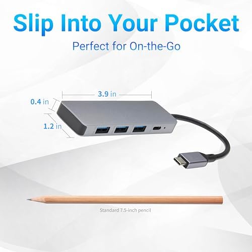Elevate Your Connectivity with the Amazon Basics USB 3.2/3.1 Gen 2 Hub Dock – Lightning-Fast 10 Gbps Data Transfer for Windows & Mac, Featuring 1 USB-C and 3 USB-A Ports in a Sleek Silver & Black Design for Ultimate Portability and Versatility