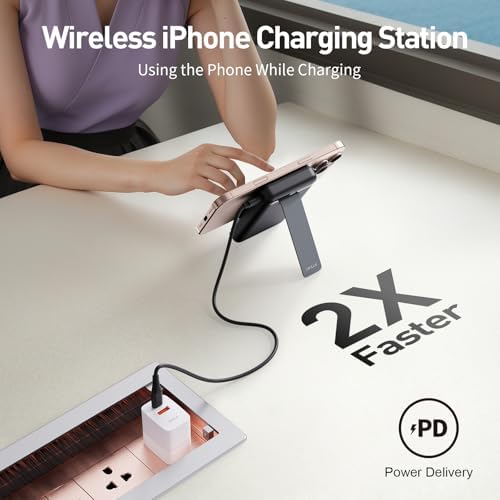 i WALK Qi2 Certified 15 W Magnetic Wireless Power Bank – 10000 m Ah Portable Charger with Adjustable Stand & LED Display for i Phone 16/15/14/13/12 Pro/Pro Max/Plus/Mini – Ultra-Fast Charging Solution for On-the-Go Professionals and Travelers