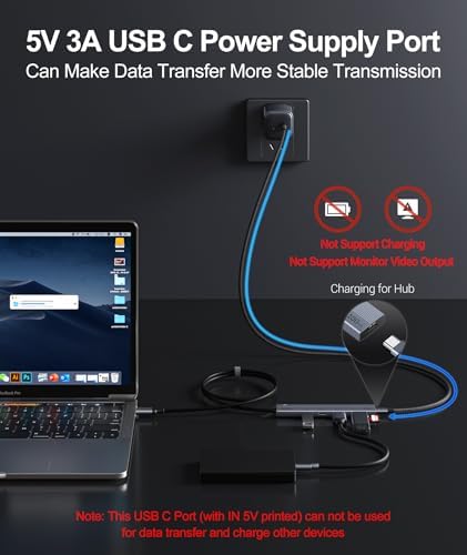 Revolutionize Your Connectivity with the Aceele 10 Gbps USB C Hub Splitter – Ultimate 4-Port Adapter Featuring Dual USB-A 3.2 & USB-C 3.2 for Mac Book Pro, i Mac, i Pad – High-Efficiency 100 W Power Delivery Charging – Seamless Device Integration for Swift File Transfers and Enhanced Productivity