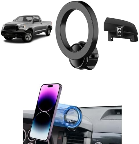 Upgrade Your Toyota Tundra or Sequoia Driving Experience with the 360° Rotating Mag Safe Phone Holder – Premium Dashboard Mount Designed for 2020-2025 Models, Ensures Safety, Accessibility, and Sleek Aesthetics Without Air Vent Obstruction