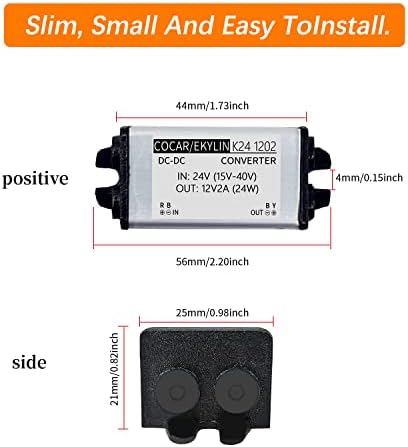 Heavy Duty Waterproof 24 V to 12 V DC Power Converter – 5 A 60 W Versatile Adapter for Vehicles, Marine, and Solar Applications by EKYLIN Power Accessories – Reliable, Durable, and Efficient Power Solution for Every Outdoor Adventure