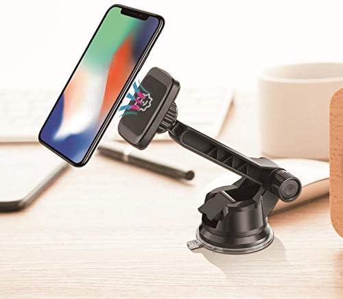 Wix Gear Universal Magnetic Dashboard & Windshield Mount – Adjustable Long Arm Phone Holder for Safe Hands-Free Driving, Enhanced Stability with New Rectangle Head Design, Compatible with All Smartphones & Tablets