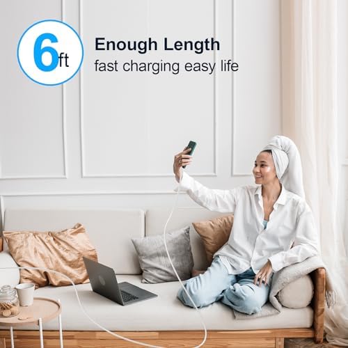 Rapid Charge Power Duo: 6 FT USB-C Wall Charger & Cables for i Phone 16, 15, Pro Max, i Pad Pro, Samsung S23 & Android – Unmatched Speed & Universal Compatibility for All Devices – Perfect for Home & Travel Use
