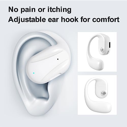 Open-Ear Bluetooth 5.2 Headphones with Earhooks – Lightweight, IPX4 Waterproof Noise Reduction Sport Earbuds for Running and Workouts – Enhanced Surround Awareness and Comfort for Active Lifestyles