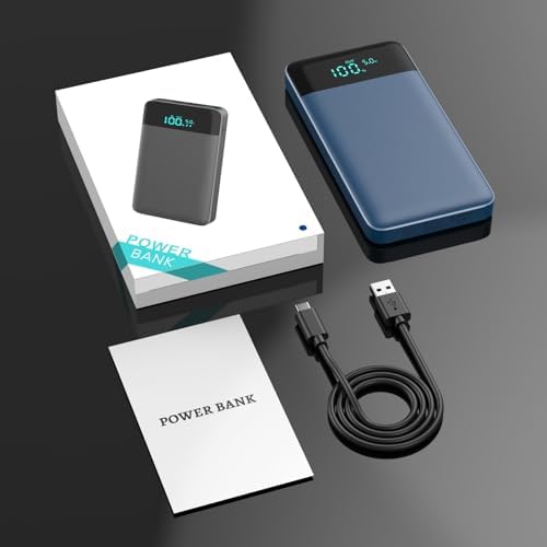 Ultra Slim 10800 m Ah Portable Charger with LCD Display – Fast Charging Power Bank with 20 W PD USB-C Output, Ideal for i Phone 15, 14 & Samsung Android – Compact Power Solution for On-the-Go Charging