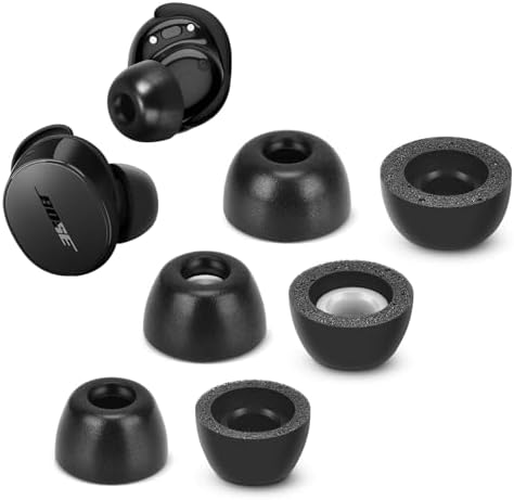 Premium Memory Foam Ear Tips for Bose Quiet Comfort Earbuds & QC II – Enhanced Noise Isolation, Anti-Slip Comfort Fit, Compatible with Charging Case, Available in 3 Sizes (S, M, L) – Elevate Your Audio Experience with Superior Sound Quality and Lasting Comfort
