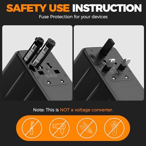 TESSAN 100 W Ga N Travel Adapter with 5 USB Ports – Universal Power Converter for Global Charging in 200+ Countries, Fast Charging Solution for Laptops, Smartphones & Tablets – Compact & Lightweight Design for Effortless Portability