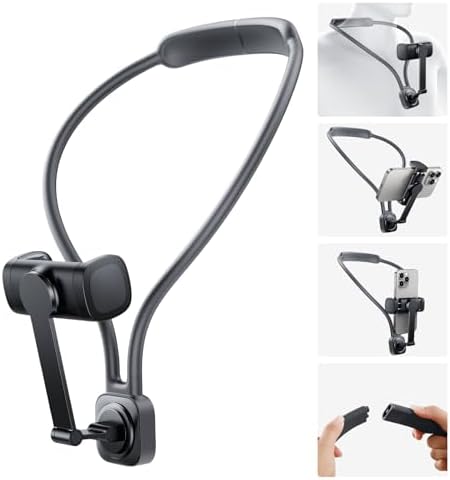 Magnetic Neck Phone Holder for Recording，POV Cell Phone Stand for Video Vlog Selfie,Hands Free Chest Tripod Mount for iPhone 16/15/14/13/12 (Magnetic Version) – Enhanced Compatibility and Speed