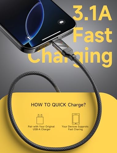 JSAUX 10 ft USB C Cable 2-Pack – High-Speed Charging & Data Transfer for i Phone 16 Series, Samsung Galaxy S20/S10/S9 & Note 20 – Durable Nylon Braided Design for Ultimate Reliability – Perfect for Home, Office & On-the-Go Use – Enhanced Compatibility with USB 3.1 Technology – Sleek Black Finish for Professional Aesthetics