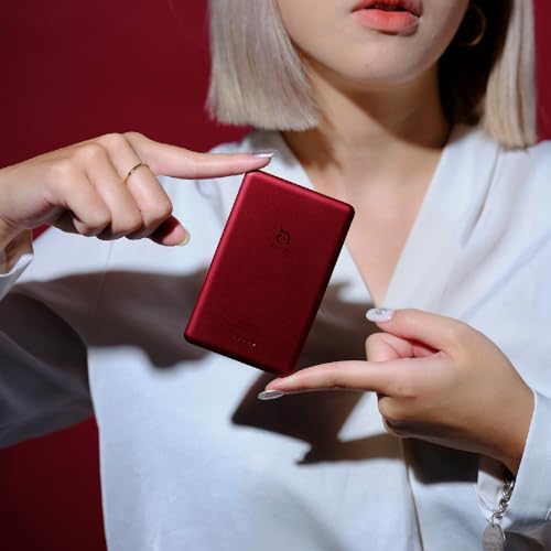 ADAM ELEMENTS Gravity C5 Magnetic Wireless Power Bank – Ultra-Fast Charging for i Phone 12-16 & Air Pods – Sleek Red Design, Effortless Magnetic Alignment, Lightweight & Portable Charging Solution for On-the-Go Users