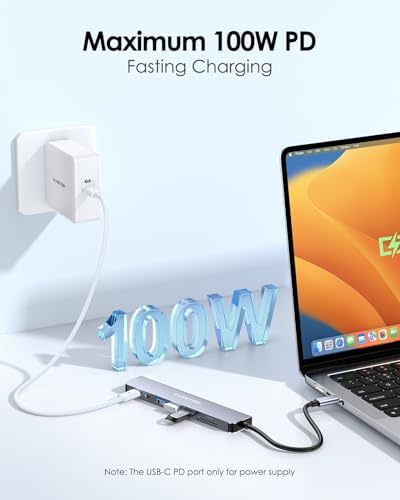 LENTION Rose Gold 8-in-1 USB-C Hub: Ultimate Connectivity for Mac Book Pro & Surface with 4 K HDMI, 100 W Power Delivery, and 5 Gbps Data Transfer – Perfect Accessory for Busy Professionals Seeking Efficiency and Style