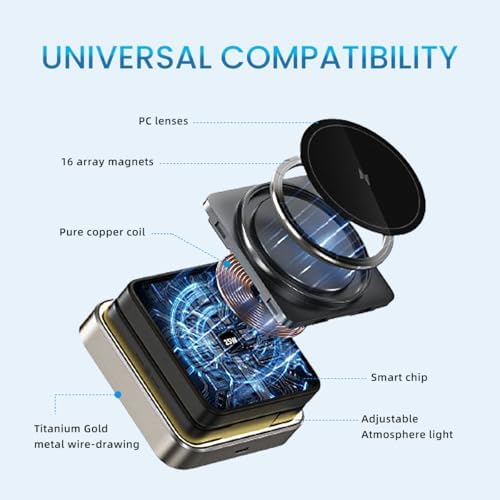 3-in-1 Wireless Charging Station for Apple Devices – High-Speed Charger Stand for i Phone 16/15/14/13/12, Apple Watch & Air Pods Pro/3/2 – Foldable Design for Ultimate Portability and Enhanced Compatibility