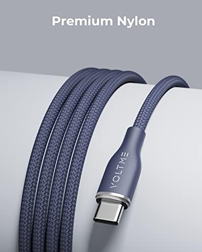 VOLTME Premium Nylon USB C Cable 2-Pack – 6 ft Fast Charging & Data Transfer Cable for Galaxy S10+/S10, Note 10/9, LG V30/V35, Moto Z2/Z3 – Universal Compatibility & Enhanced Durability for Efficient Charging Solutions