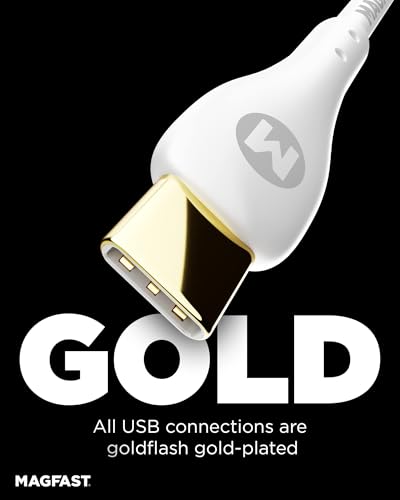 MAGFAST Lux 6 ft USB-C to USB-C Cable | Alpine White | Fast Power Delivery (PD) for i Phone 16, Androids, Laptops & More | Tangle-Free High-Speed Charging Cord for Seamless Data Transfer & Enhanced Device Compatibility