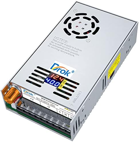 DROK 24 V Adjustable Power Supply – High-Efficiency AC to DC Converter for Reliable Power Delivery, 20 A 480 W Regulated Adapter Perfect for Computer Labs and Versatile Electronic Applications, Adjustable 5 V to 24 V Voltage Transformer for Enhanced Performance and Compatibility