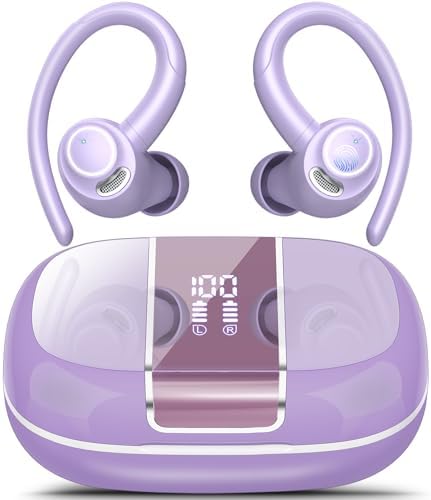 Elevate Your Audio Experience with VKROBAG Bluetooth 5.3 Sports Earbuds | CVC 8.0 Noise Cancellation for Crystal-Clear Sound | IP7 Waterproof Design Ensures Durability in Any Weather | 48-Hour Playback for All-Day Listening | Secure Over-Ear Hooks for Active Lifestyles | Immersive Enhanced Bass for Dynamic Sound Quality | Perfectly Engineered Wireless Earphones for Running, Workouts, and On-the-Go Use