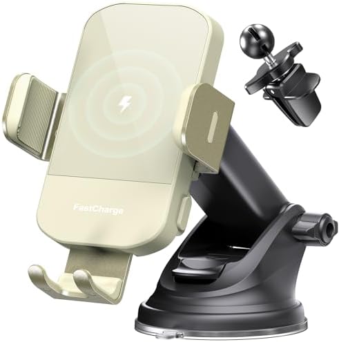 CHGeek 15 W Wireless Car Charger & Auto-Clamping Phone Mount – Fast Qi Charging Solution for i Phone 15/14/13/12/11 Pro Max & Samsung Galaxy S25/S24/S23/S22/S21/S20 – Stylish Pink Design for Modern Drivers – Effortless Device Security & Optimal Viewing Angles