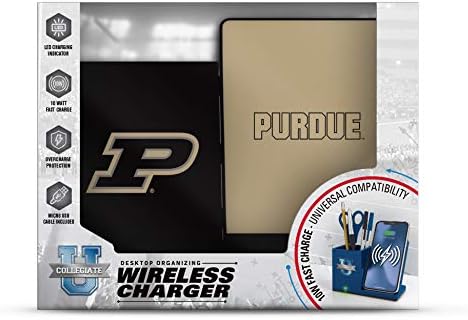 NCAA Unisex Fast Wireless Charging Stand & Desk Organizer – Stylish Multi-Device Charger for Sports Enthusiasts, Efficient Workspace Solution with Built-in Accessory Compartments