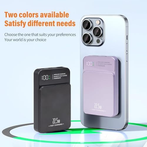 Discover the Ultimate 5000 m Ah Magnetic Portable Charger for i Phone Series – Fast 22.5 W PD Wireless Power Bank with LED Display for Effortless Charging on the Go – Sleek Black Design for Enhanced Compatibility and Travel Convenience Elevate your charging experience with this state-of-the-art 5000 m Ah mobile power bank, engineered for seamless integration with i Phone 16/15/14/13/12 models. Experience the power of 22.5 W PD fast charging that delivers rapid energy replenishment when you need it most. The innovative magnetic attachment ensures a secure connection, eliminating the hassle of tangled cords while providing reliable power throughout your day. The sleek black design not only enhances your device’s aesthetics but also features a user-friendly LED display that keeps you informed of your battery status at a glance. Whether you’re commuting, traveling, or simply out and about, this lightweight and portable charger is your essential accessory for staying connected. Crafted from premium materials for durability, this power bank is designed to withstand the rigors of daily use. Say goodbye to low battery anxiety and embrace the convenience of on-the-go charging with this cutting-edge portable charger tailored for your i Phone.