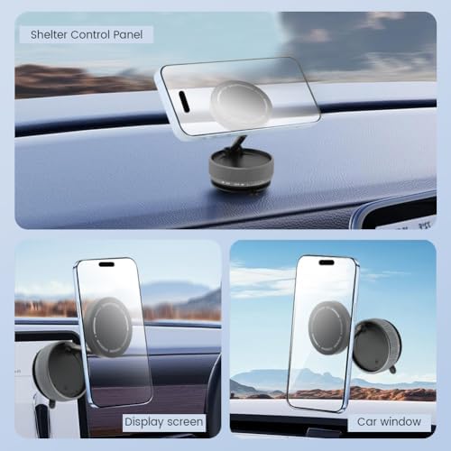 Xiaokeis Premium 360° Rotating Magnetic Car Phone Mount – Versatile Foldable Vacuum Suction Holder for Safe, Hands-Free Navigation – Universal Smartphone Compatibility with Enhanced Grip for Secure Travel and Instant Attachment