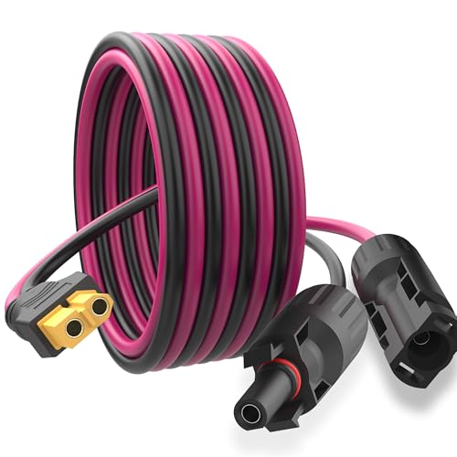 Solar to XT60 Extension Cable, 12AWG 10FT Solar Connector to XT60 Adapter Cable for Solar Panel to Portable Power Station Solar Generator Battery Pack(10FT/3M) – Enhanced Compatibility and Speed