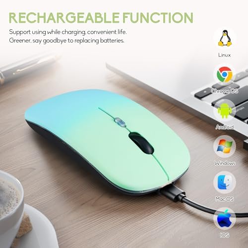 Seamless Productivity with 3 Pack Rosy Glow Red Wireless Bluetooth Mouse – Rechargeable, Silent, and Slim Dual Mode Mice for Laptop, Desktop, i Pad, and Mac – Perfect for On-the-Go Professionals and Students