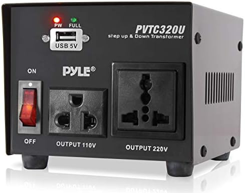 Pyle 500 W Universal Voltage Converter with USB Port – Essential Travel Adapter for Global Voltage Compatibility, Step-Up & Step-Down Functionality, Enhanced Safety Features, and Rapid Device Charging for Seamless International Connectivity