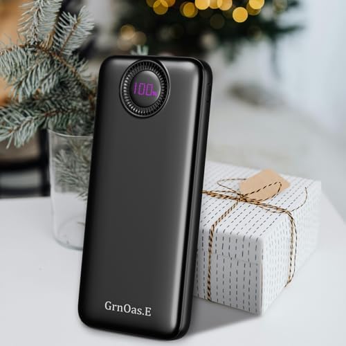 Compact 10,000 m Ah Power Bank – Fast Charging Portable Charger with Dual USB-C Compatibility for i Phone 16, Samsung, and Android Devices – Sleek Black Design for Ultimate Travel Convenience and Enhanced Device Performance