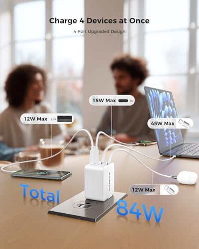 Elevate Your Power Game with the SUPERONE 4-in-1 Retractable Wall Charger – 45 W PD Fast Charging USB-C Hub for i Phone, Samsung, Mac Book & More – Travel-Ready Compact Design with Dual Cables for Maximum Versatility and Universal Device Compatibility – Experience Tangle-Free Charging and Advanced Safety Features to Prevent Overheating and Overcharging