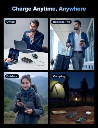 Massive 56,800 m Ah Portable Power Bank with 22.5 W Fast Charging – Triple Device Charging Capability, USB-C Compatibility & LED Battery Level Indicator – Essential Travel Companion for i Phone 16/15/14/13, Samsung Galaxy, and i Pad Users – Experience Uninterrupted Mobile Power Anytime, Anywhere
