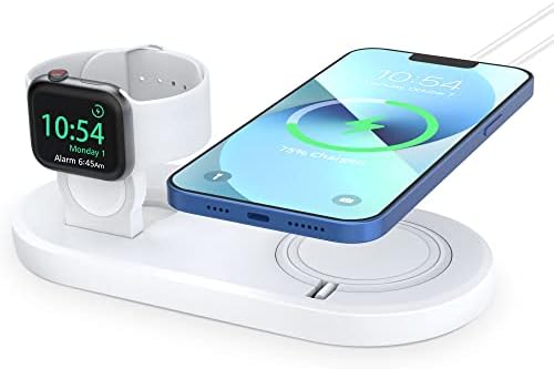 SOKUSIN Stand for Apple Watch and iPhone – 2 in 1 Charging Stand Holder Dock for iPhone iWatch Mag Safe Charger Compatible with All Apple Watch 10 9 8 Series & iPhone 16 15 14 13/AirPods Magnetic Case – Enhanced Compatibility and Speed