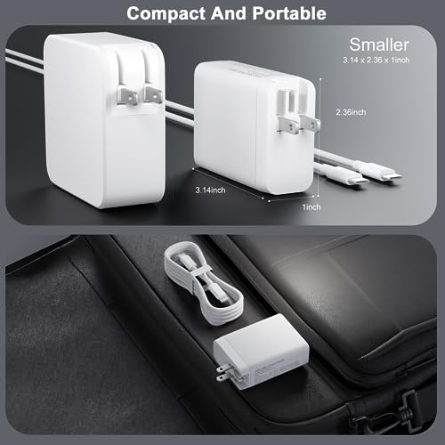 Ultra-Fast 100 W Ga N USB-C Charger for Laptops – Versatile Charging Hub with 4 Ports for HP, Lenovo, ASUS, Mac Book Pro, i Pad Pro, and More – Innovative Power Delivery PD 3.0 Technology for Rapid Device Compatibility – 5 ft AC Cable Included – Safe and Efficient Charging with Advanced Protection Features