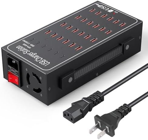 Ultimate 12-Port USB C Charging Station – 60 W Multi-Device Power Hub with 10 USB-C and 2 USB-A Ports for Fast Charging of i Phone, i Pad, Samsung, Google Pixel, Smartwatches, and Headphones – Compact Design for Home, Office, or Travel – Smart Technology for Optimal Power Delivery and Enhanced Compatibility