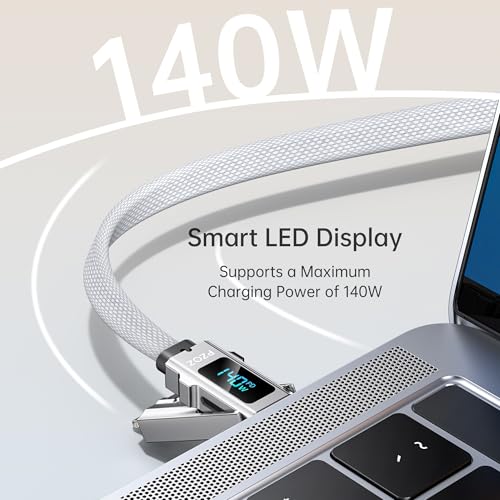 PZOZ 5-in-1 OTG Cable: Ultimate USB-C Fast Charging with LED Status Display, Micro SD Card Reader & Multi-Device Compatibility for i Phone, i Pad, Mac Book & Samsung – 140 W, 5 ft Length for Enhanced Versatility and Convenience