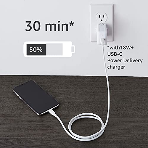 Premium 10 ft MFi Certified USB-C to Lightning Charging Cable for Apple i Phone – High-Speed Nylon Braided Design for Ultimate Durability and Flexibility – Fast Charge & Data Sync Capability in Sleek White Finish