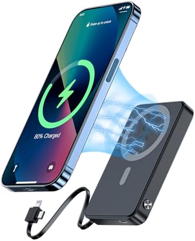 HUOTO 10,000 m Ah Magnetic Power Bank – Ultra-Fast Wireless Charger with 22.5 W PD for i Phone 15/14/13/12 Series – Portable Battery Pack with USB-C Compatibility for On-the-Go Power Solutions – Ideal for Travel and Daily Use