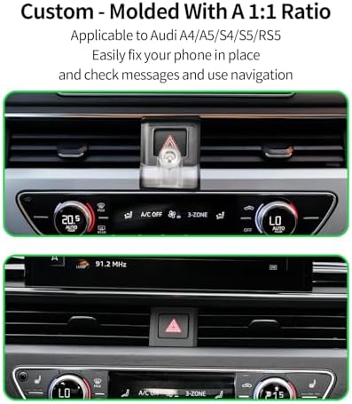 Elevate Your Audi Journey: Premium Wireless Charging Phone Holder for A4, A5, S4/S5/RS5 (2017-2025) – Effortless 360° Rotation, Custom Fit, and Streamlined Navigation Solution for Ultimate Driving Comfort