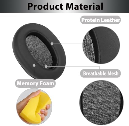 Upgrade Your Audio Experience with Adhiper Replacement Ear Pads for Sony WH-ULT900 N – Ultra-Soft Protein Leather & Premium Noise Reduction Foam for Superior Comfort and Sound Isolation – Effortless Installation & Enhanced Compatibility in Sleek Black
