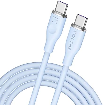 VOLTME 100 W USB C Fast Charge Cable – 6 ft E-Marker Type C to Type C Charger for Mac Book Pro 2021, i Pad Pro 2021, Galaxy S21, Pixel, & Switch – Premium Durability and Enhanced Compatibility for Rapid Power Delivery