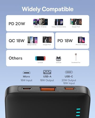Baseus 20 W PD QC Power Bank – Ultra-Slim 10,000 m Ah Fast Charging Portable Charger with Dual USB-C Ports for i Phone 15/14/13/12/11, Samsung S23/S22, Google & LG – Lightweight & Enhanced Compatibility for On-the-Go Power Solutions
