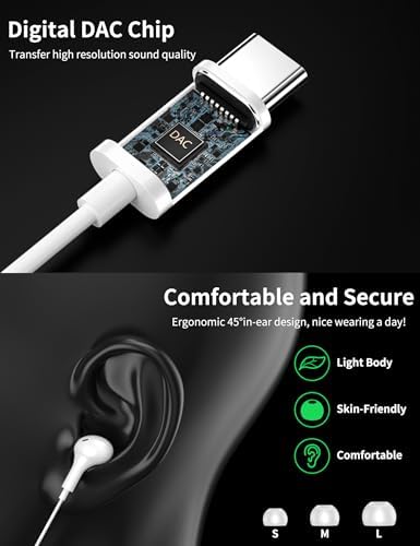Elevate Your Audio Experience with APETOO USB-C Earbuds: Advanced Noise-Cancellation Technology, High-Fidelity Stereo Sound, 5 Customizable EQ Settings & 7 Voice Modulation Features – Perfect for Gaming, Music Listening, and Professional Recording – Ergonomically Designed in Sleek White for Ultimate Comfort and Enhanced USB-C Compatibility